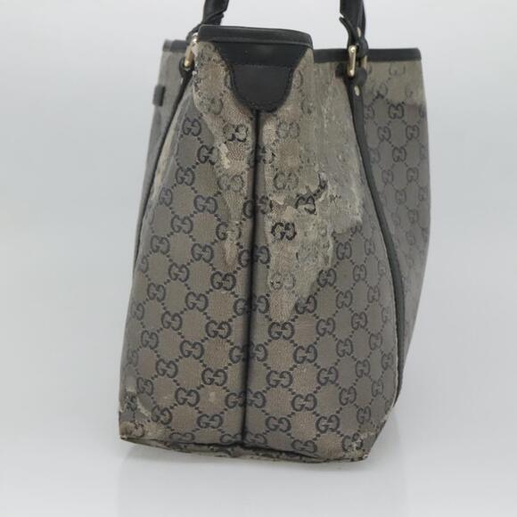 GUCCI GG Crystal Tote Bag Coated Canvas Navy Gold - Picture 5 of 12